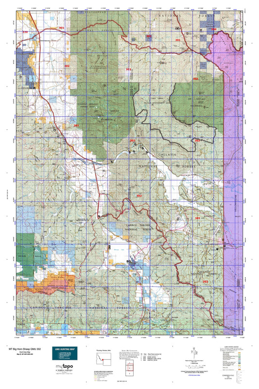 Montana Big Horn Sheep GMU 302 Map Image