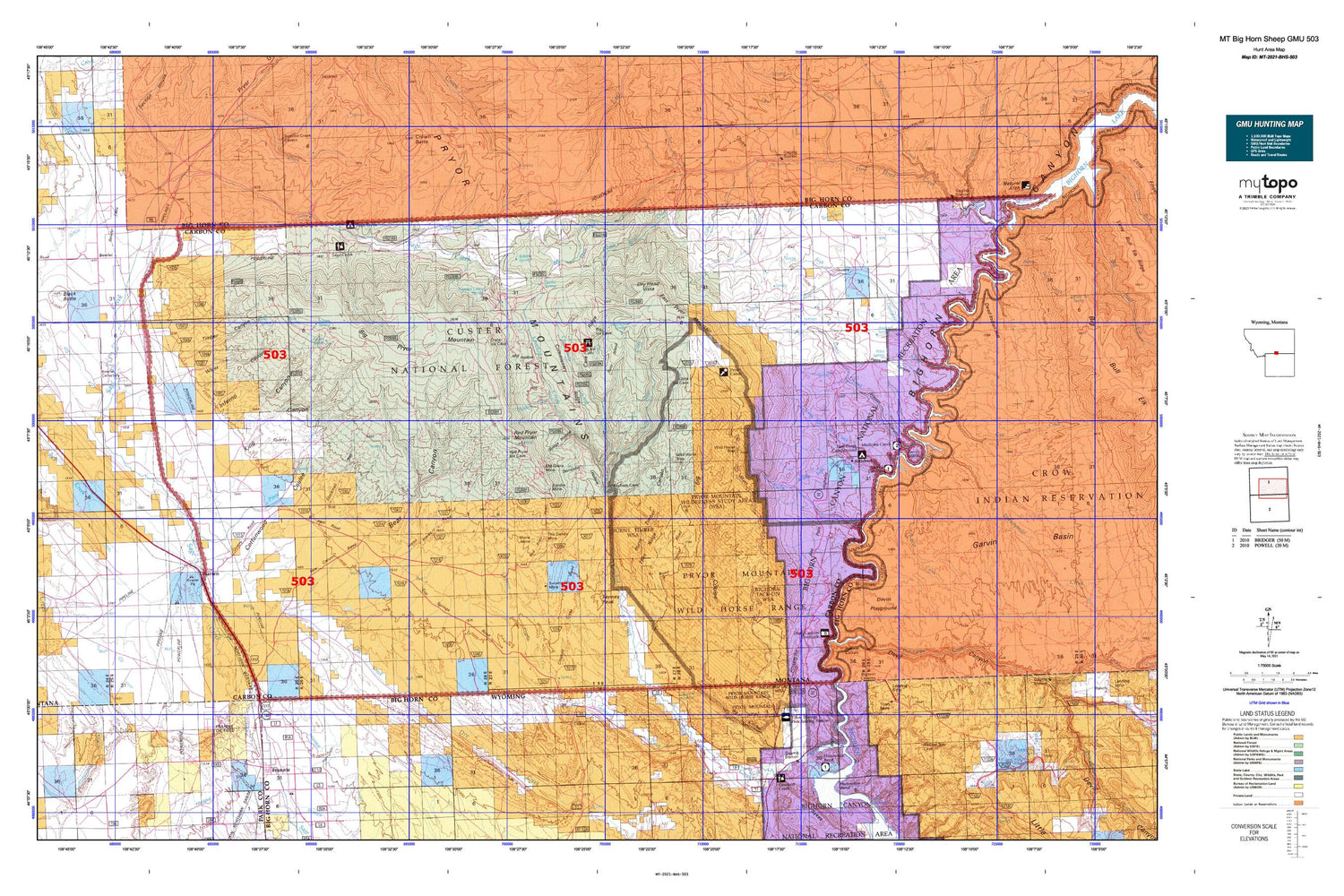 Montana Big Horn Sheep GMU 503 Map Image