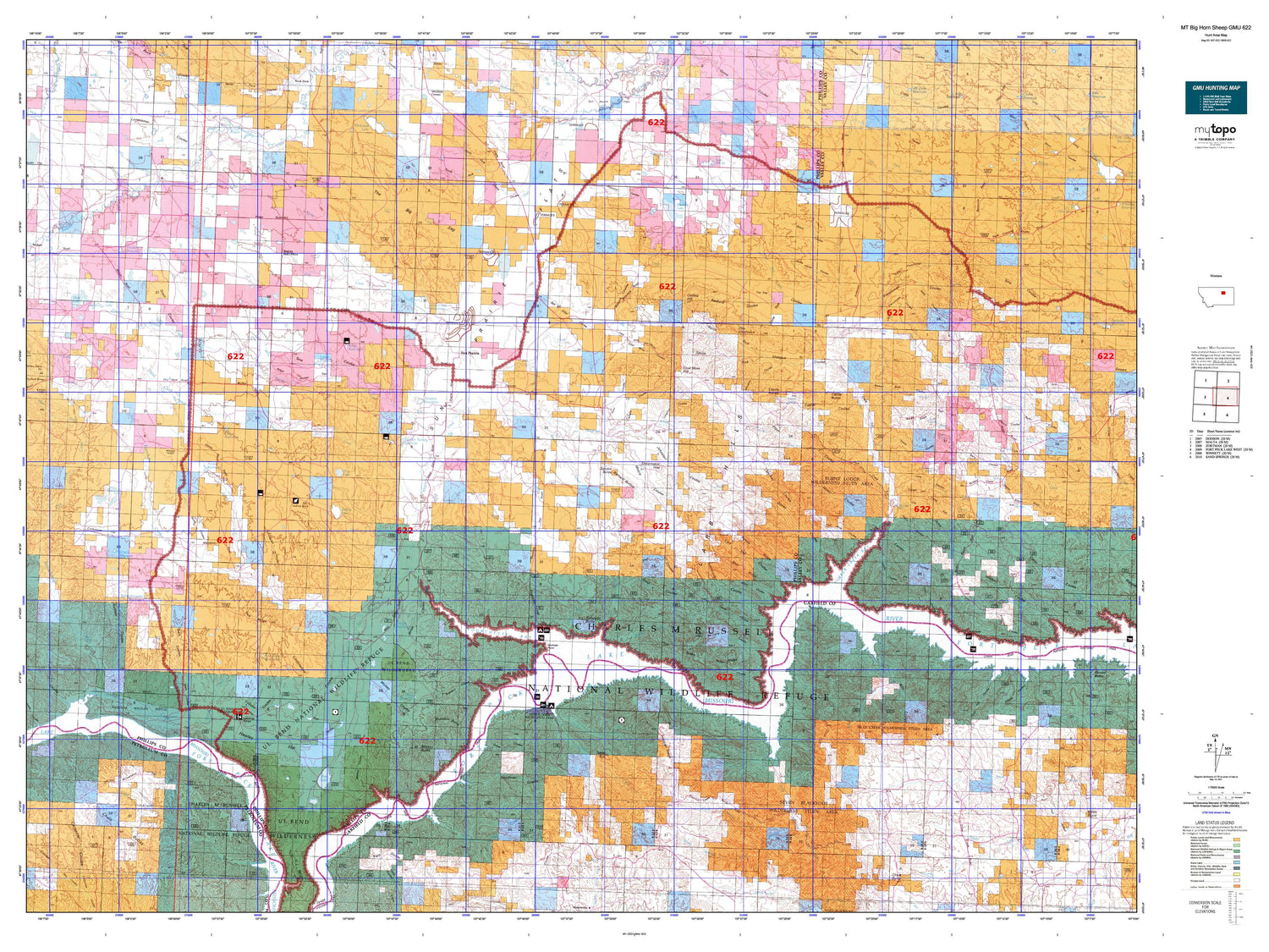 Montana Big Horn Sheep GMU 622 Map Image