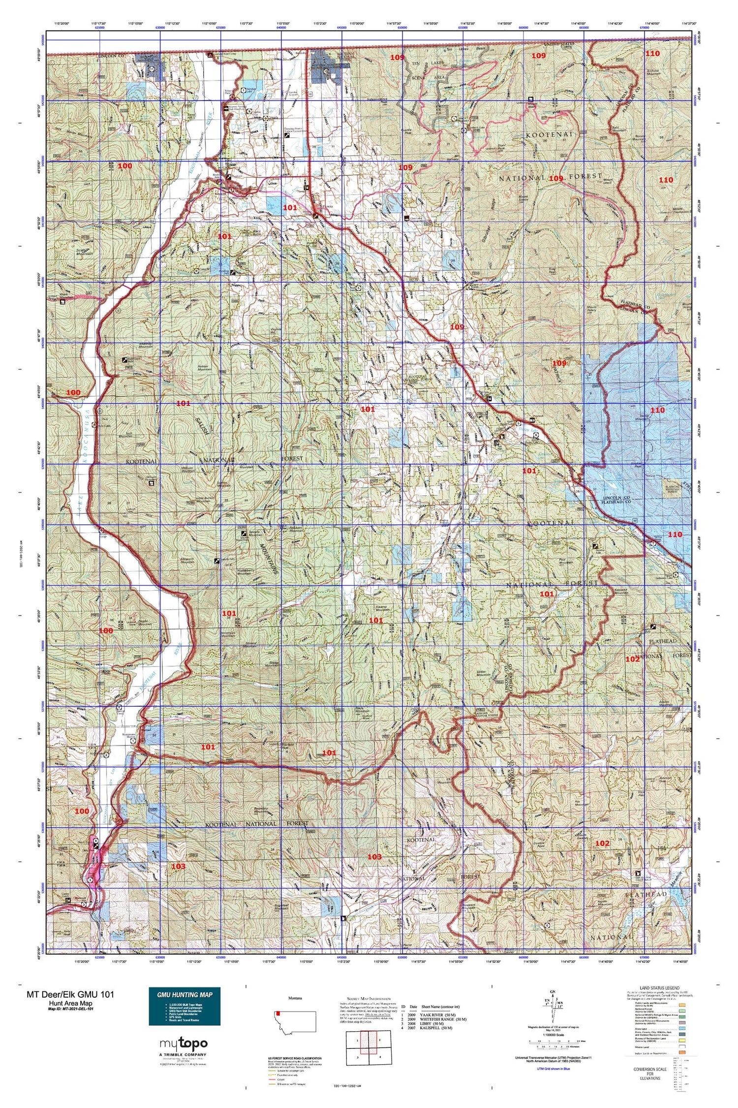 Montana Deer/Elk GMU 101 Map Image