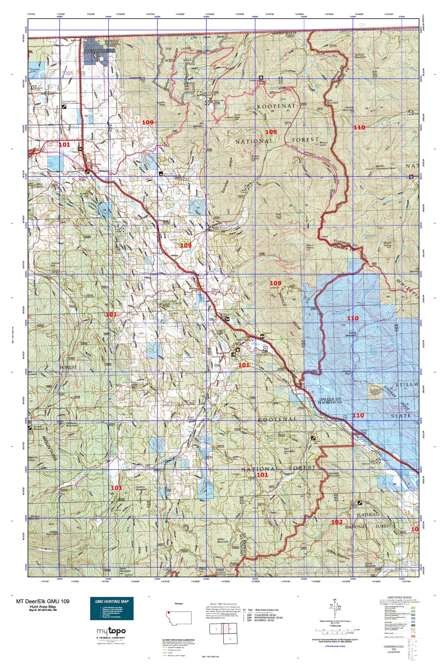 Montana Deer/Elk GMU 109 Map Image