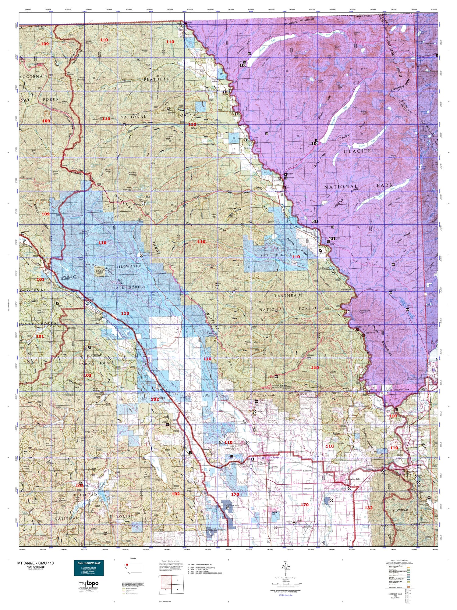 Montana Deer/Elk GMU 110 Map Image