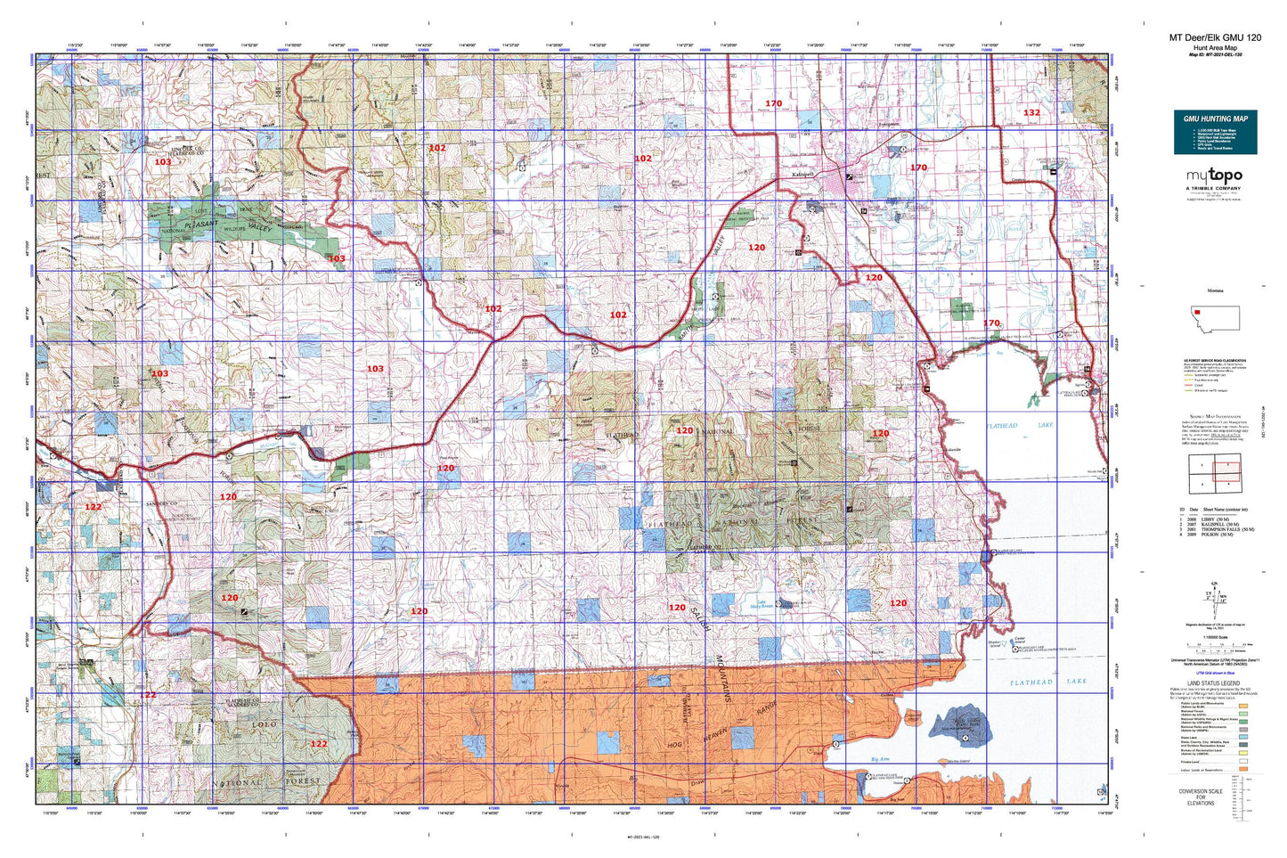 Montana Deer/Elk GMU 120 Map Image