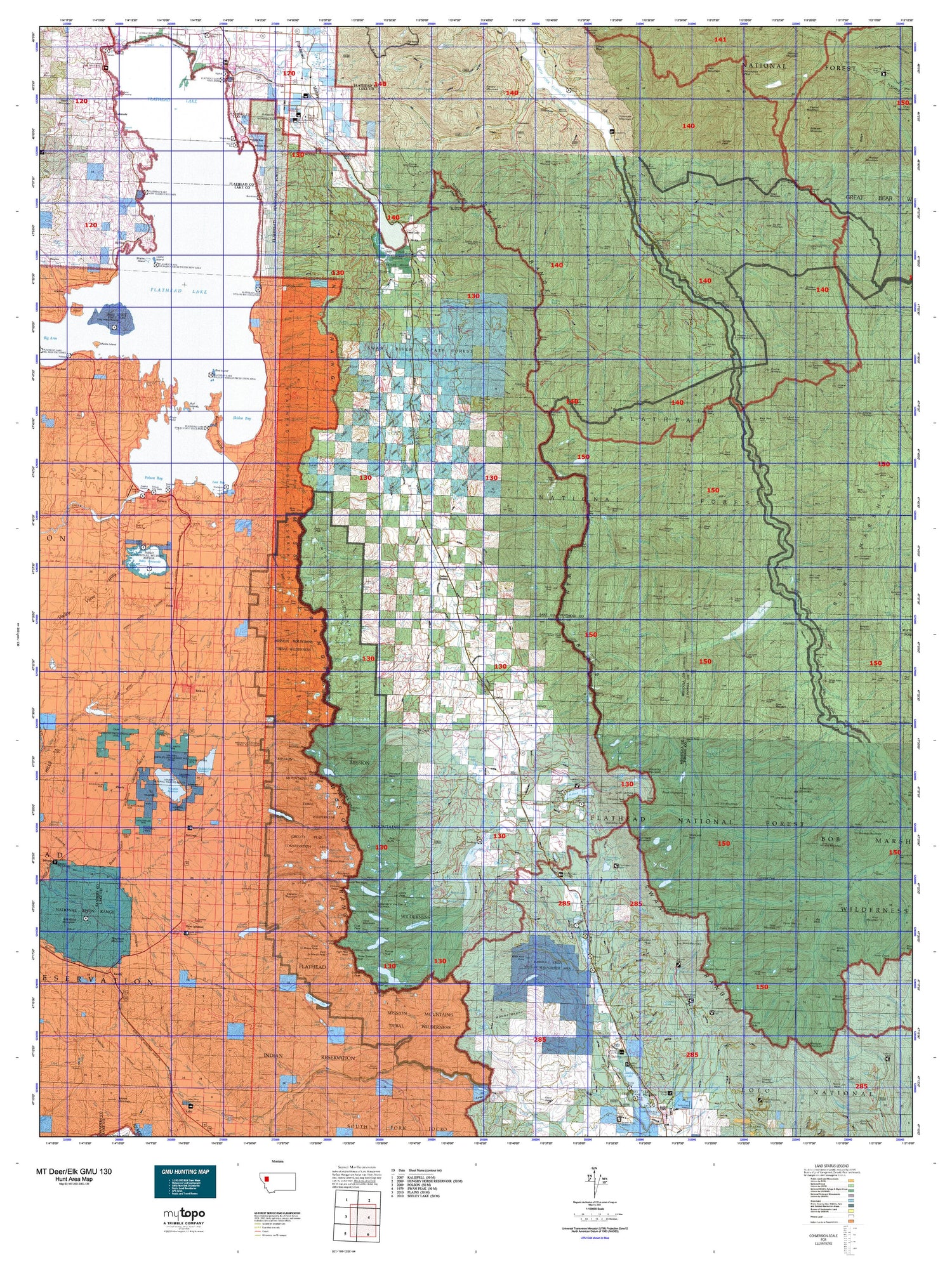 Montana Deer/Elk GMU 130 Map Image