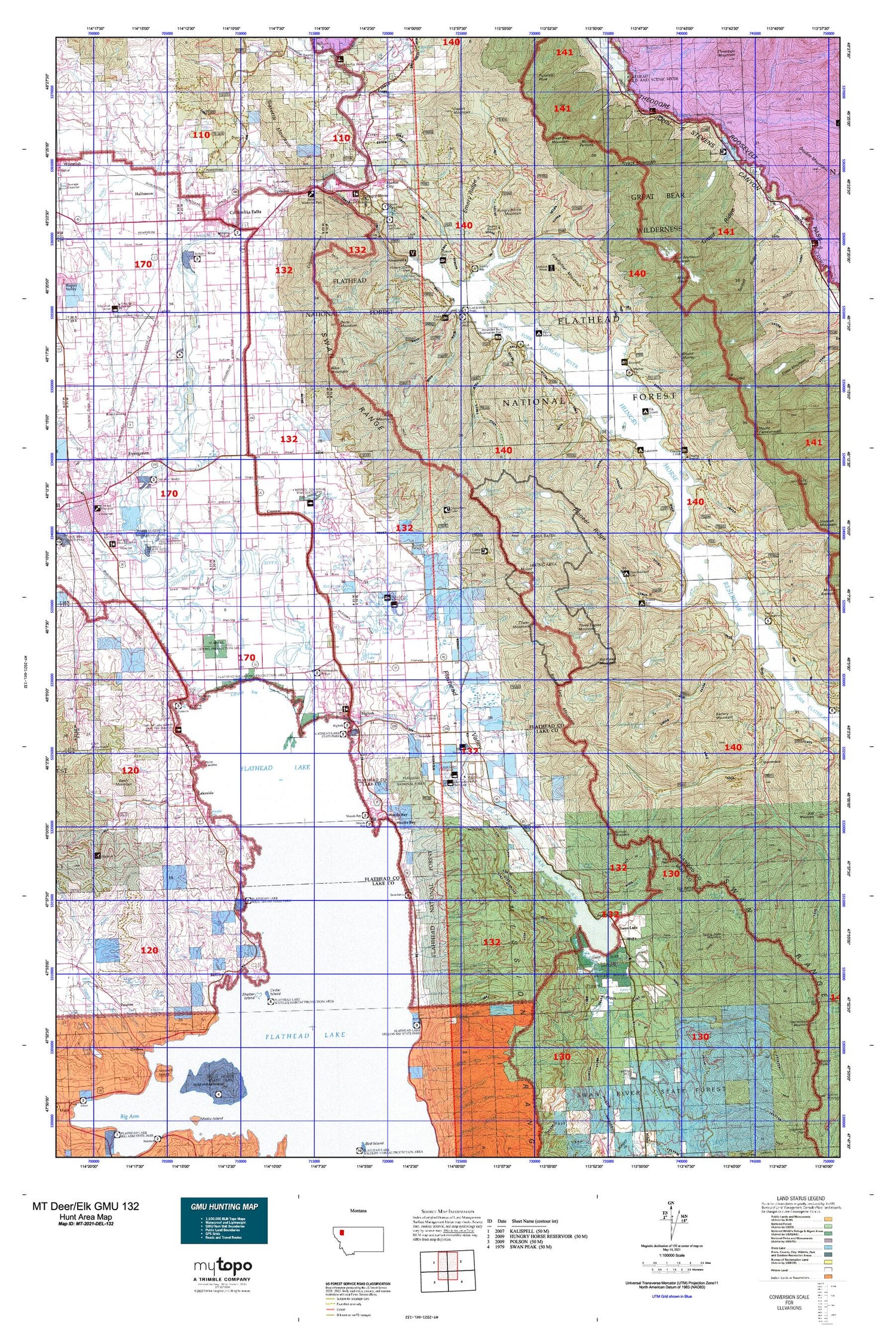 Montana Deer/Elk GMU 132 Map Image