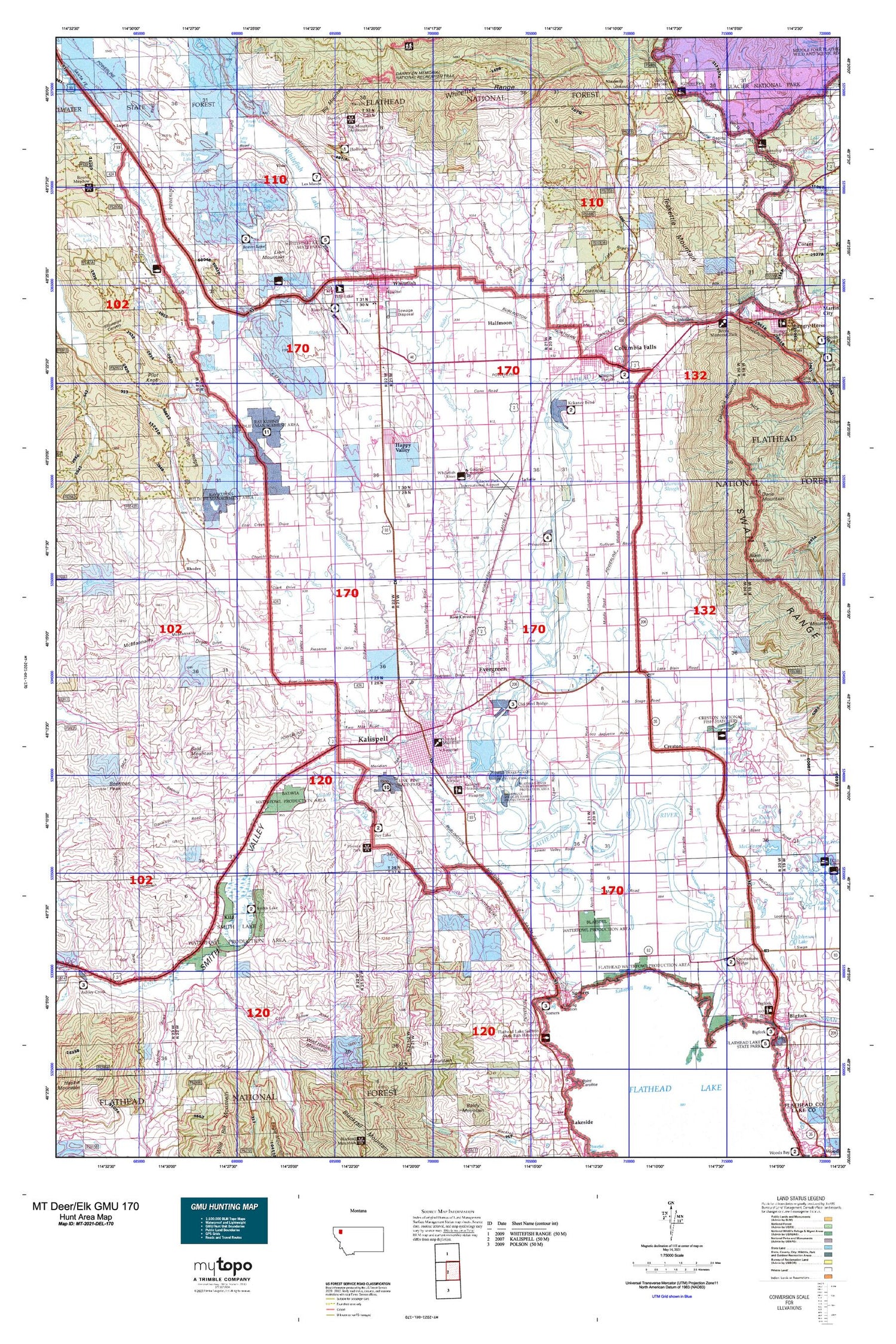 Montana Deer/Elk GMU 170 Map Image