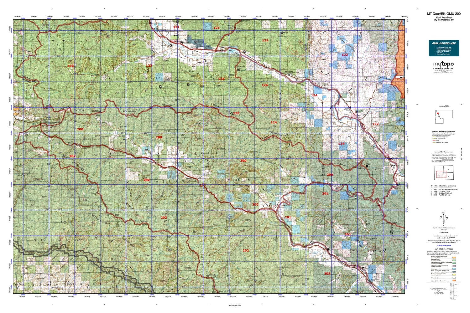 Montana Deer/Elk GMU 200 Map Image