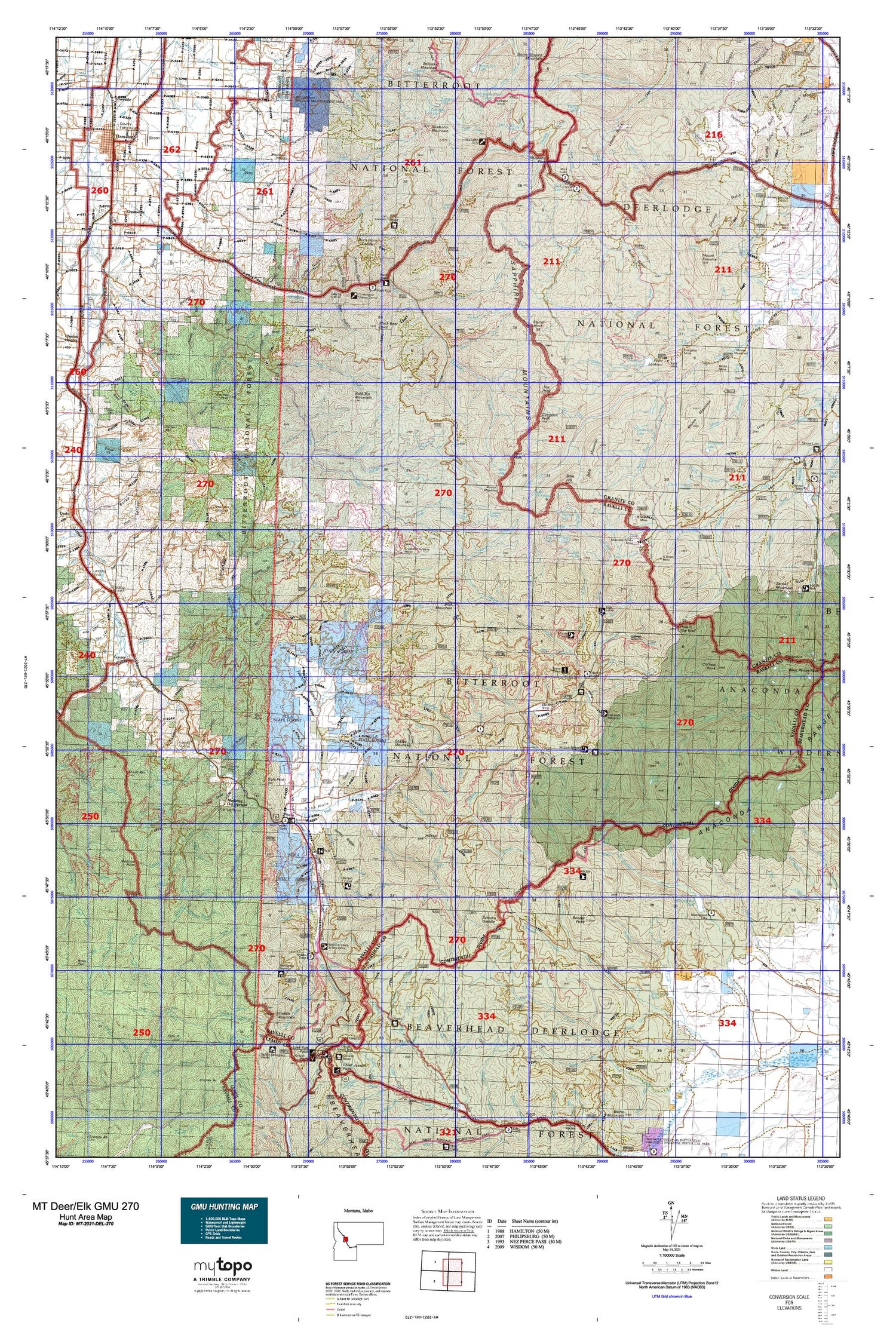 Montana Deer/Elk GMU 270 Map Image