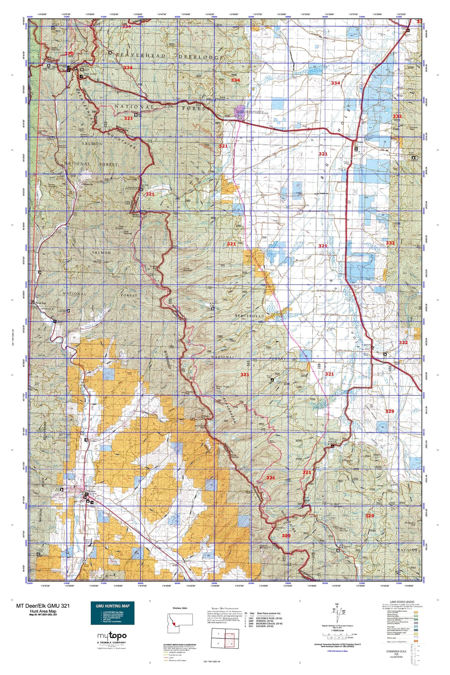 Montana Deer/Elk GMU 321 Map Image