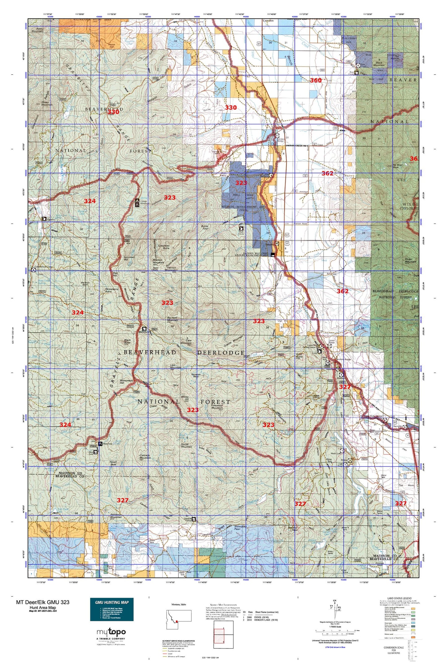 Montana Deer/Elk GMU 323 Map Image