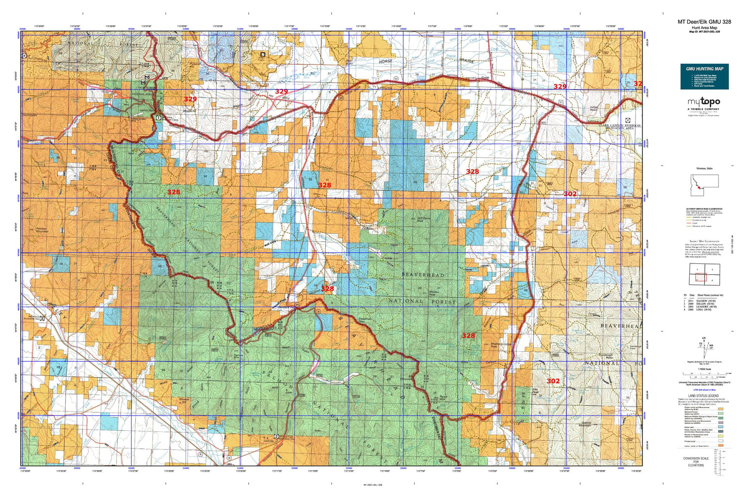Montana Deer/Elk GMU 328 Map Image