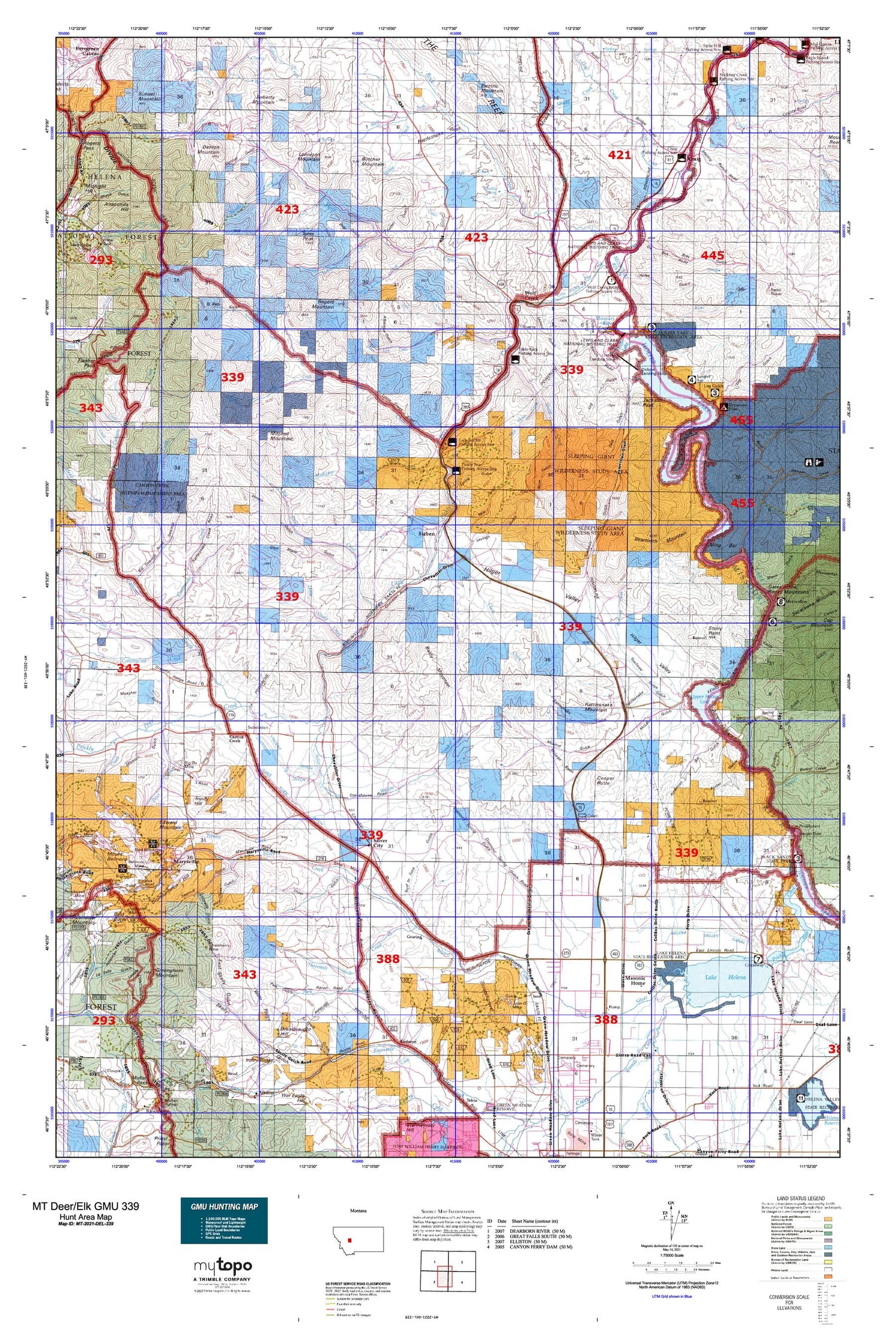 Montana Deer/Elk GMU 339 Map Image