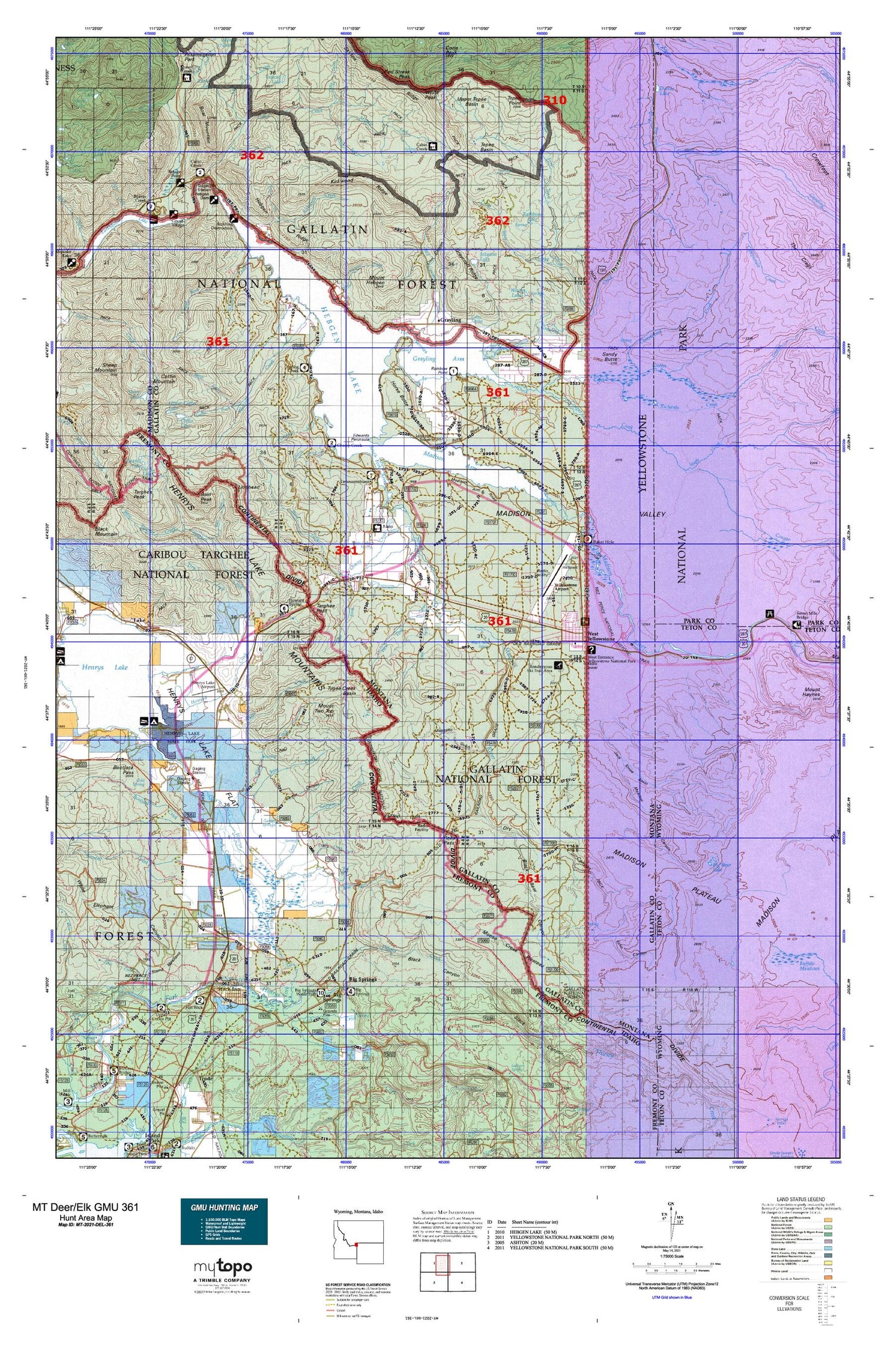 Montana Deer/Elk GMU 361 Map Image