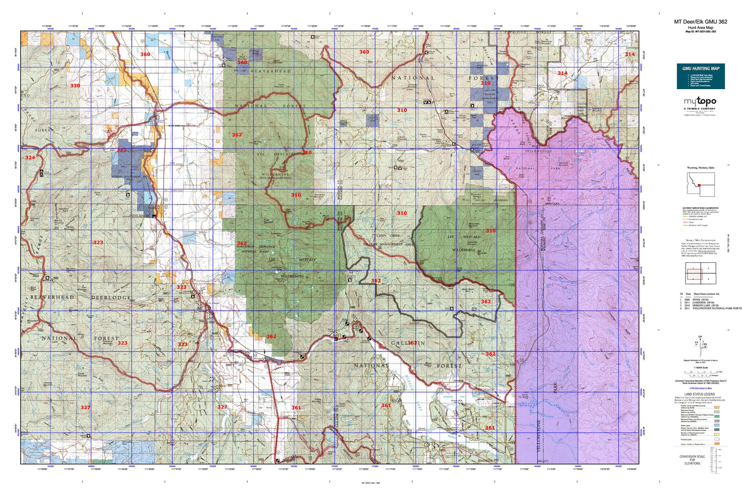Montana Deer/Elk GMU 362 Map Image