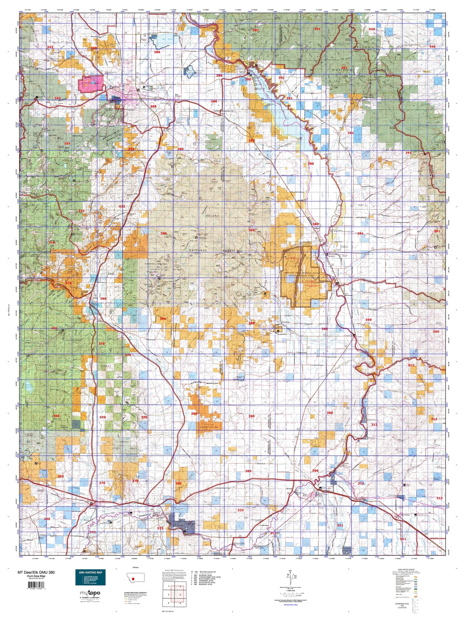 Montana Deer/Elk GMU 380 Map Image