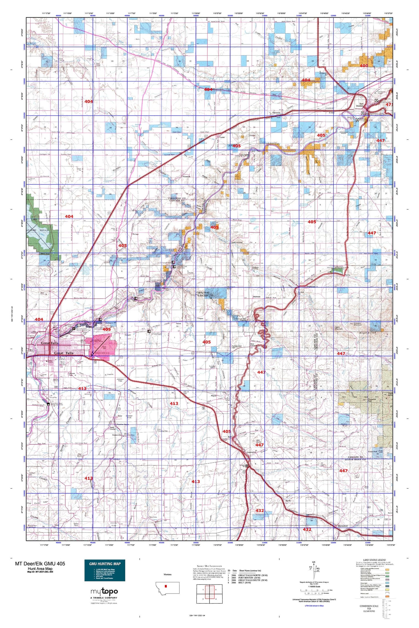 Montana Deer/Elk GMU 405 Map Image
