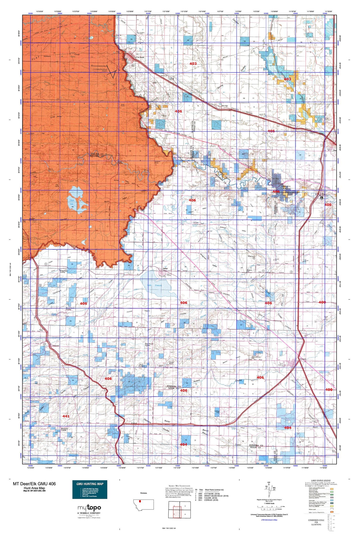 Montana Deer/Elk GMU 406 Map Image