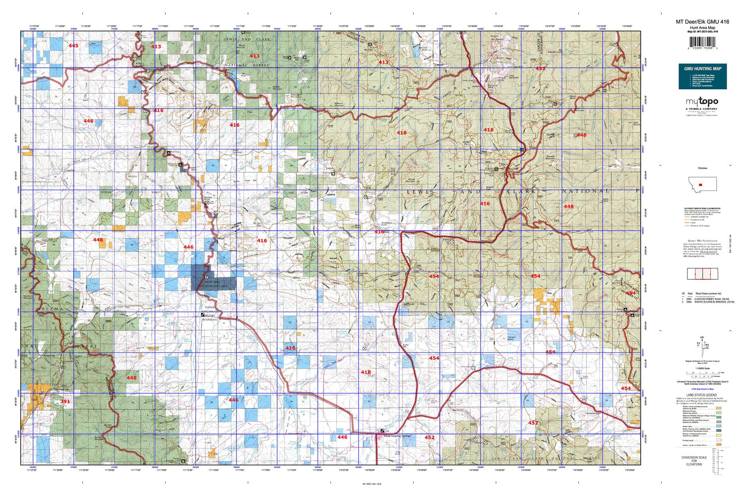 Montana Deer/Elk GMU 416 Map Image