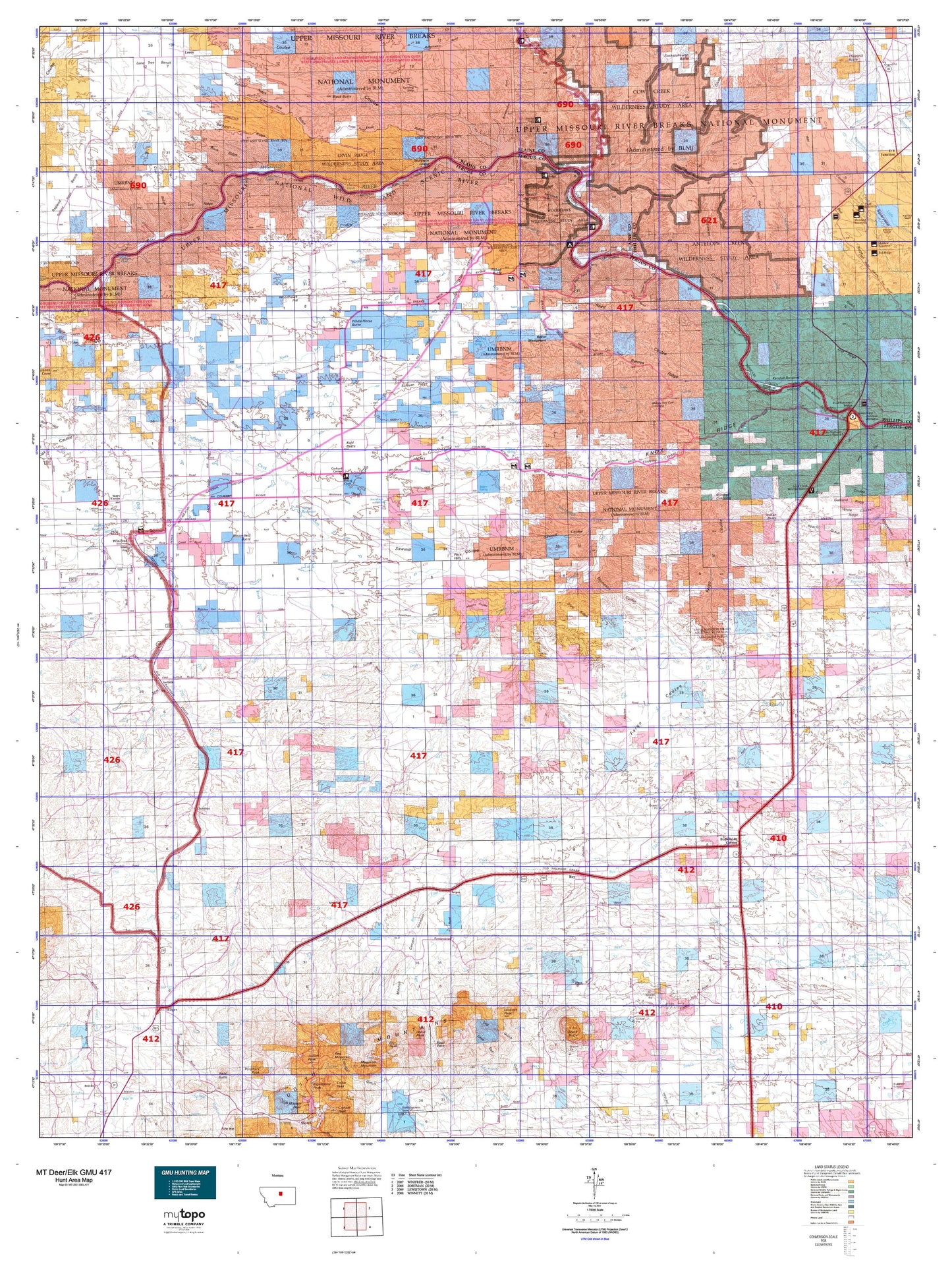 Montana Deer/Elk GMU 417 Map Image
