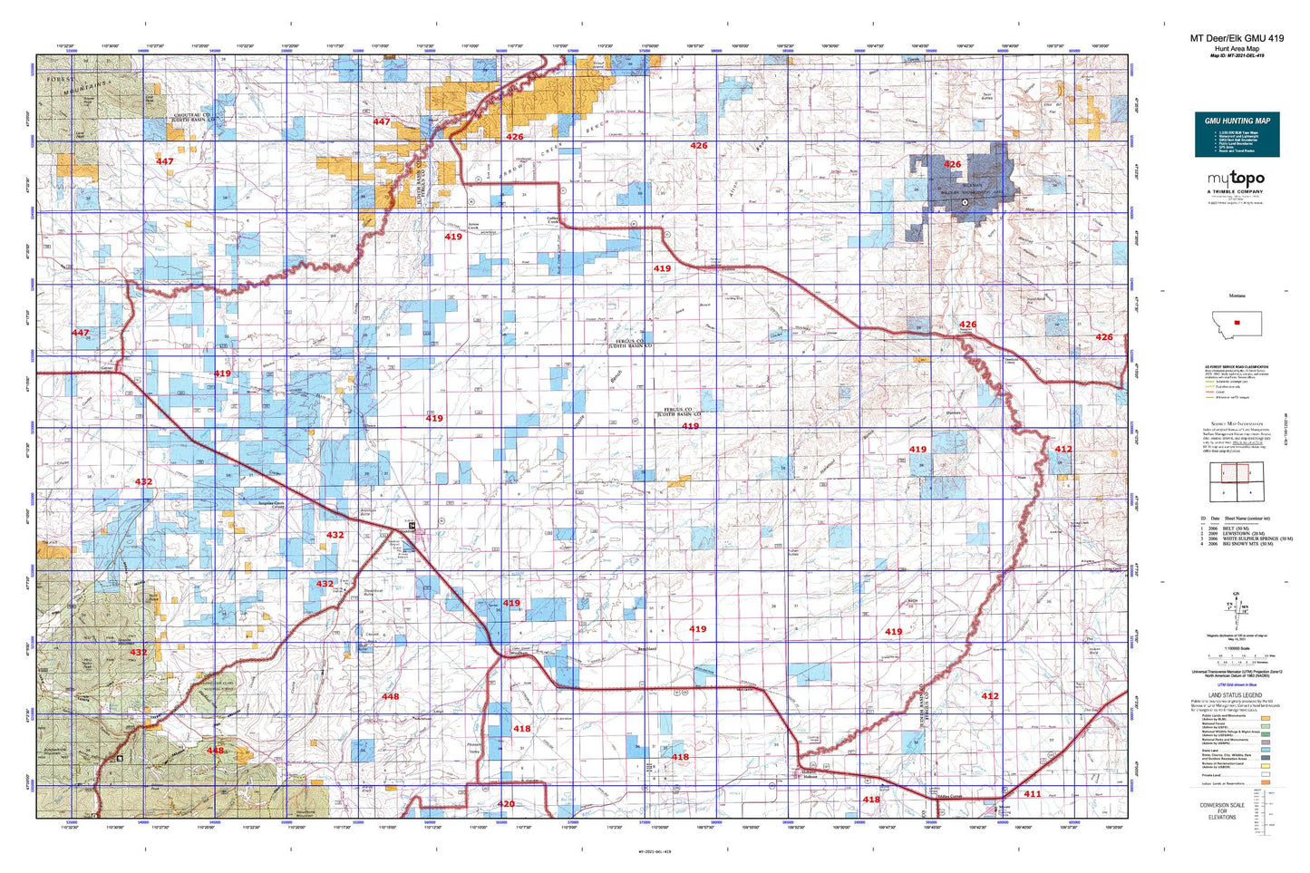Montana Deer/Elk GMU 419 Map Image