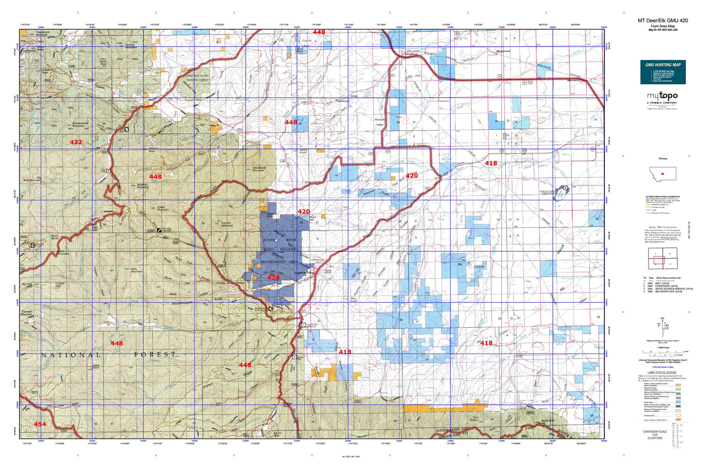 Montana Deer/Elk GMU 420 Map Image