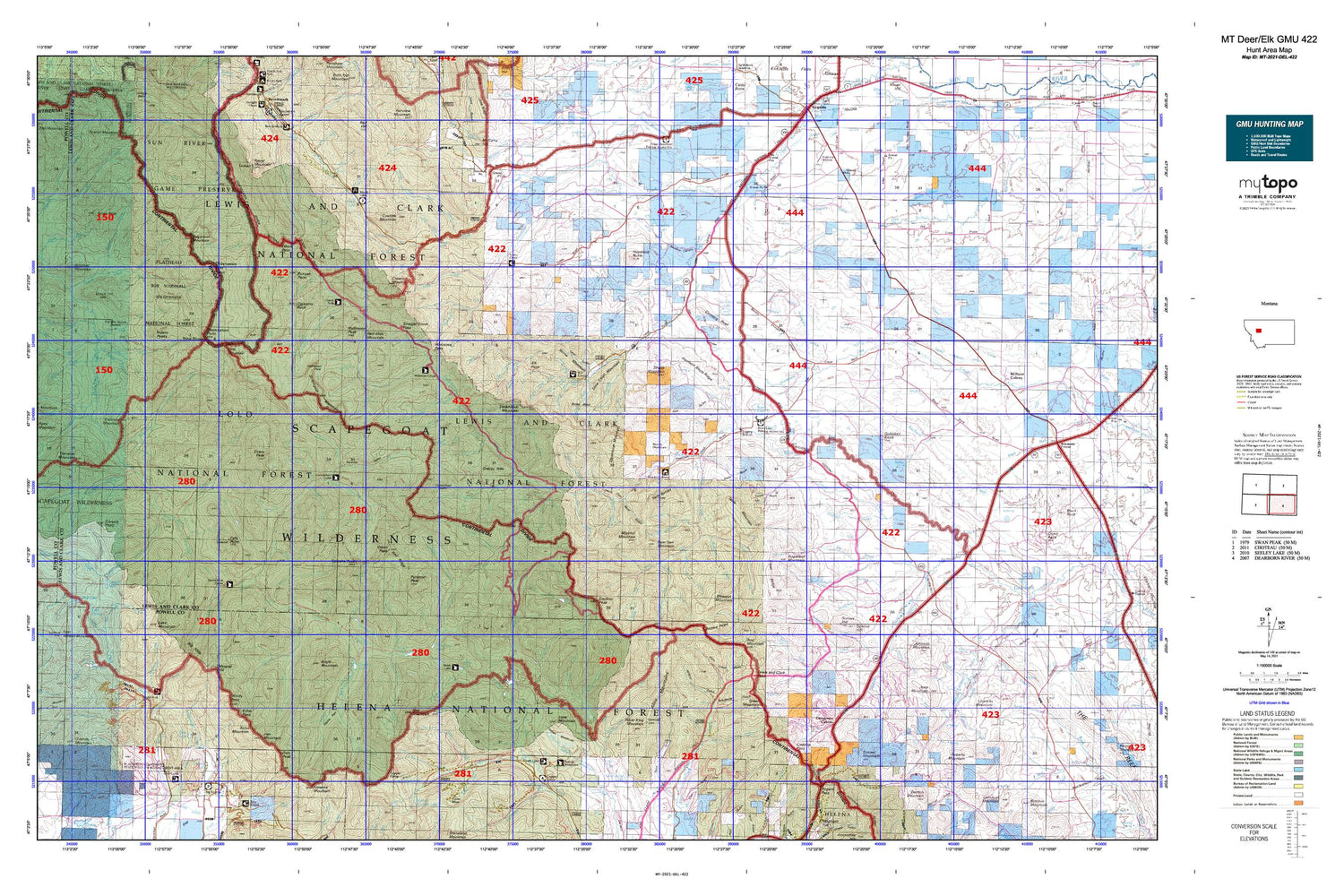 Montana Deer/Elk GMU 422 Map Image