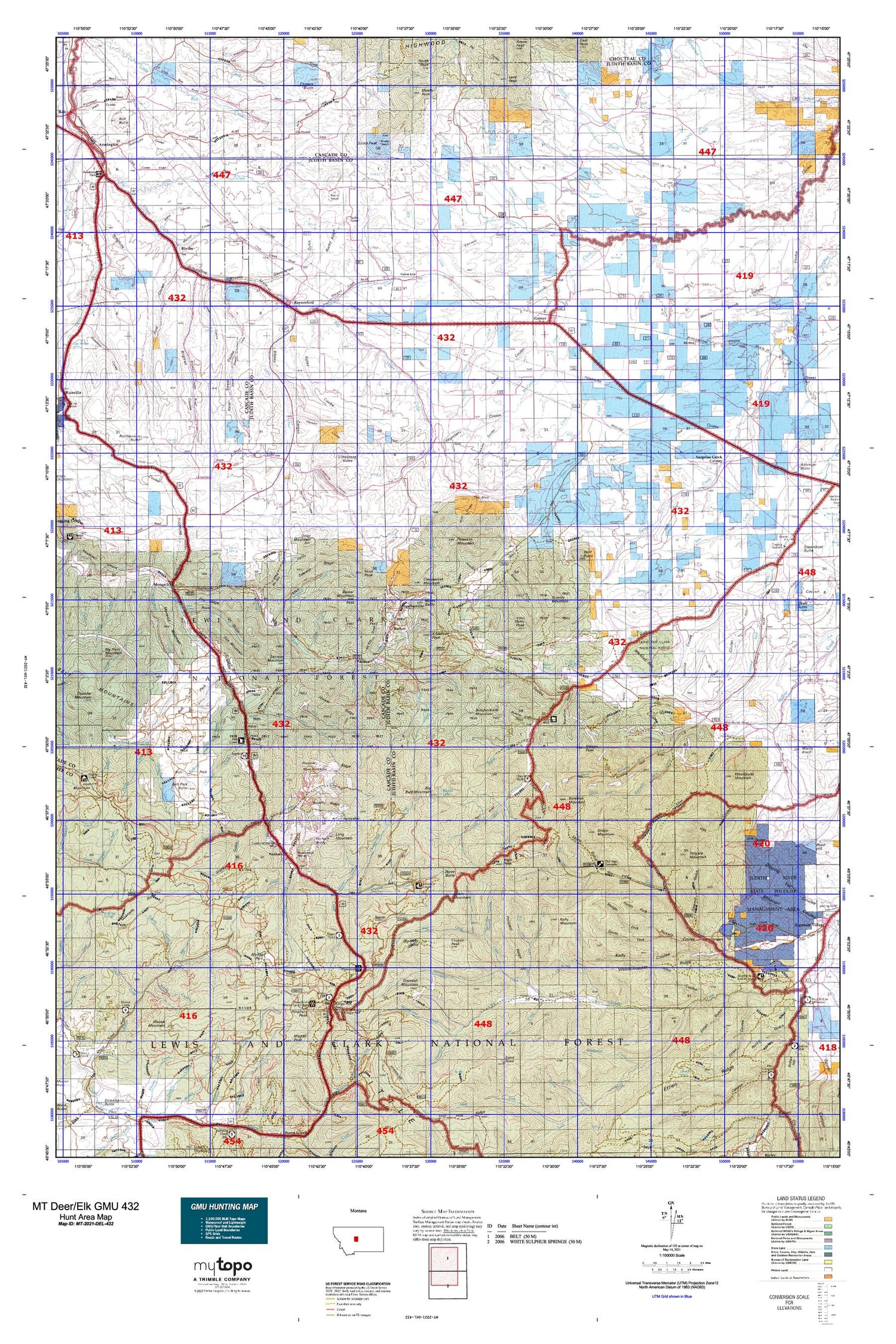 Montana Deer/Elk GMU 432 Map Image