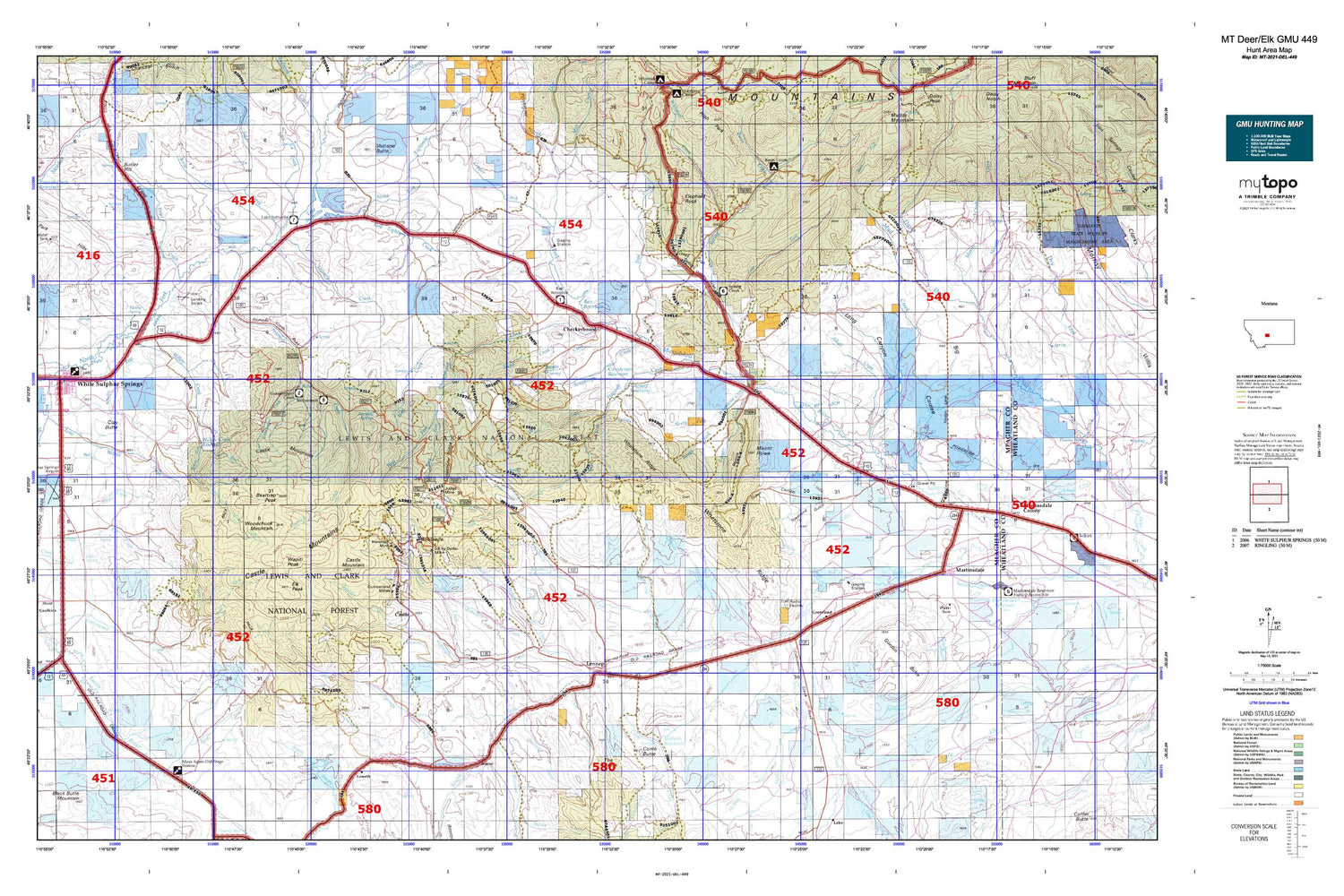 Montana Deer/Elk GMU 449 Map Image
