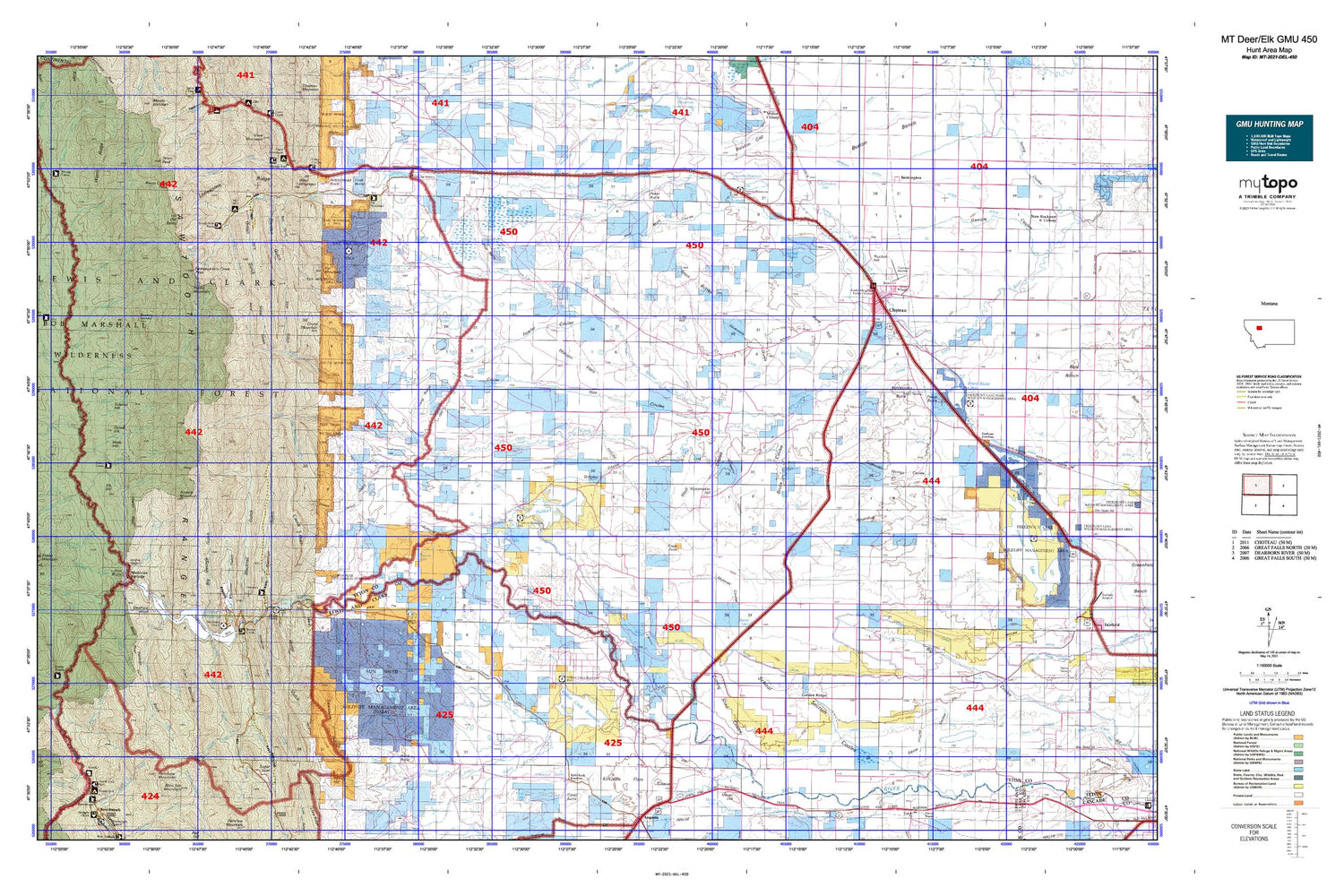 Montana Deer/Elk GMU 450 Map Image