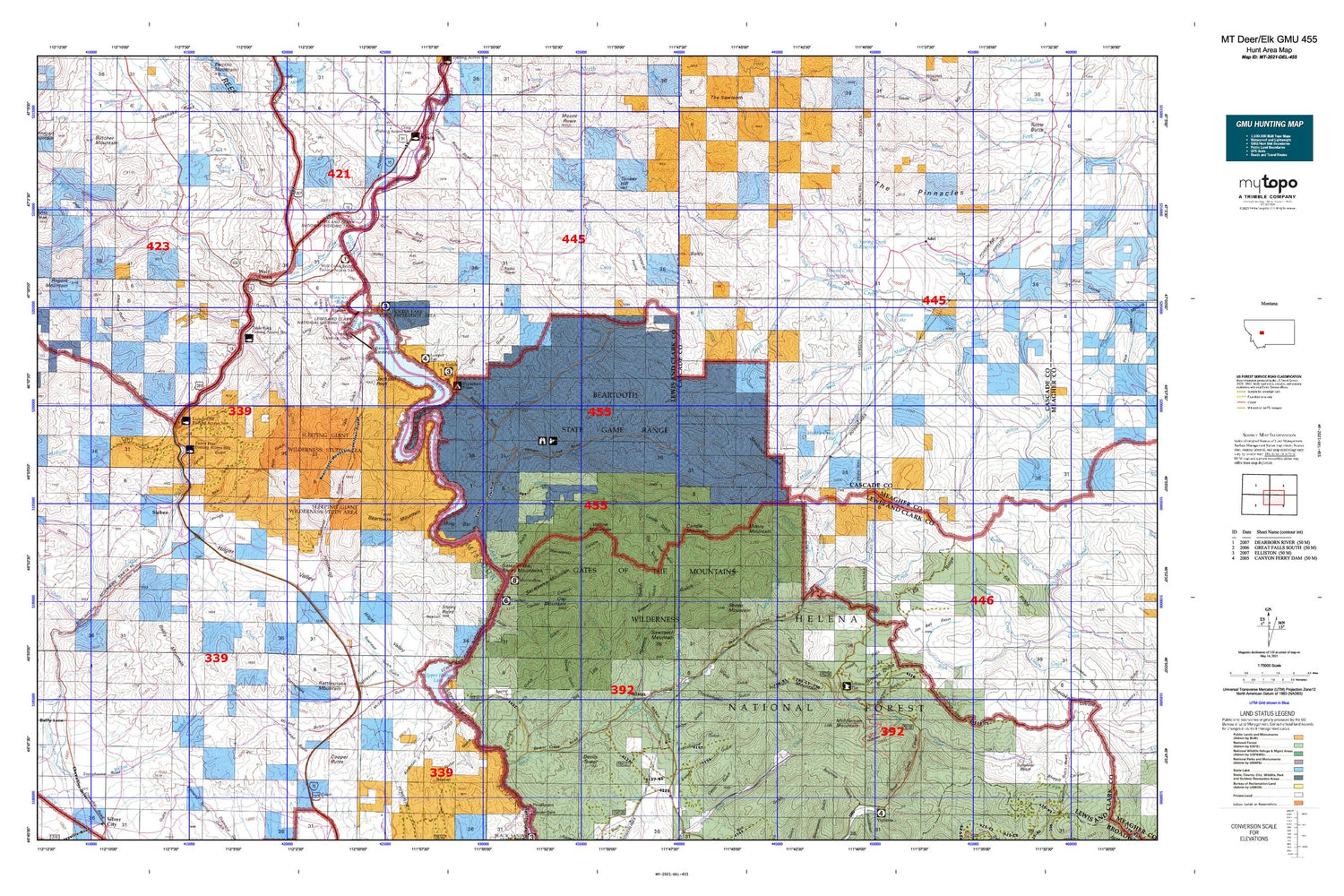 Montana Deer/Elk GMU 455 Map Image