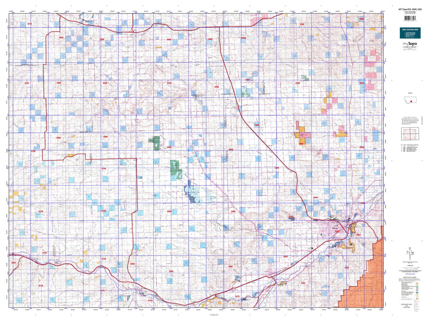 Montana Deer/Elk GMU 500 Map Image