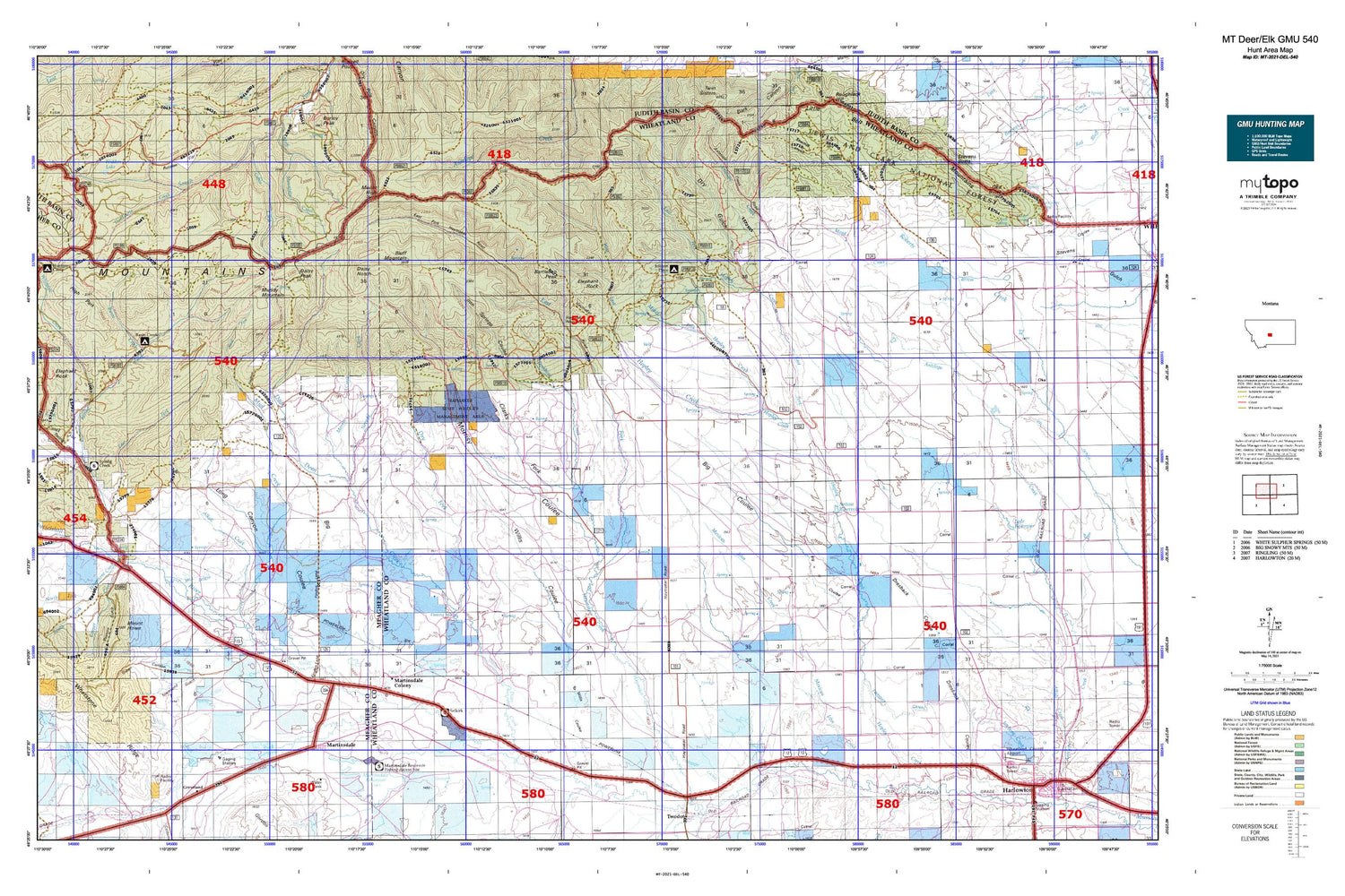 Montana Deer/Elk GMU 540 Map Image