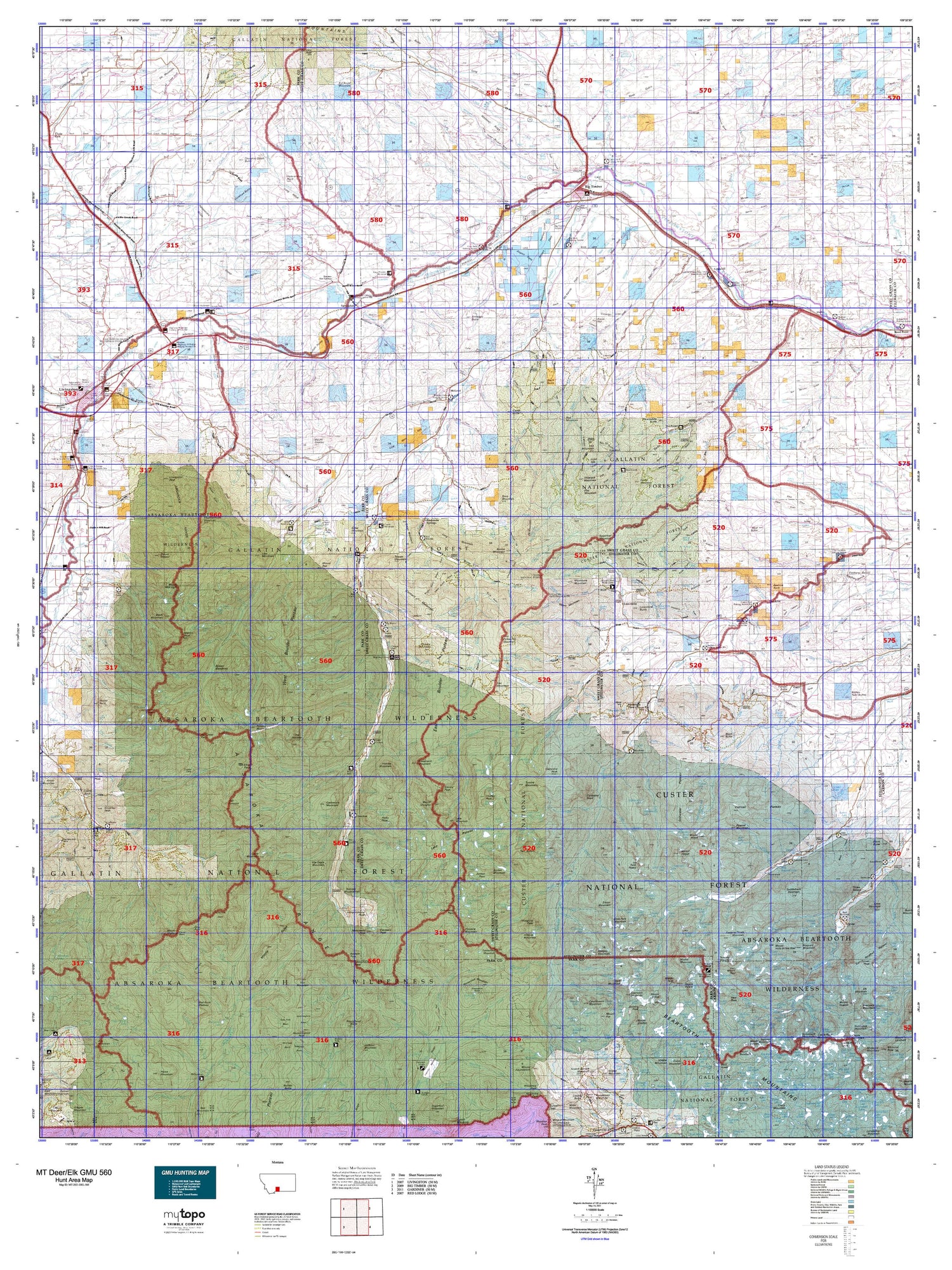 Montana Deer/Elk GMU 560 Map Image