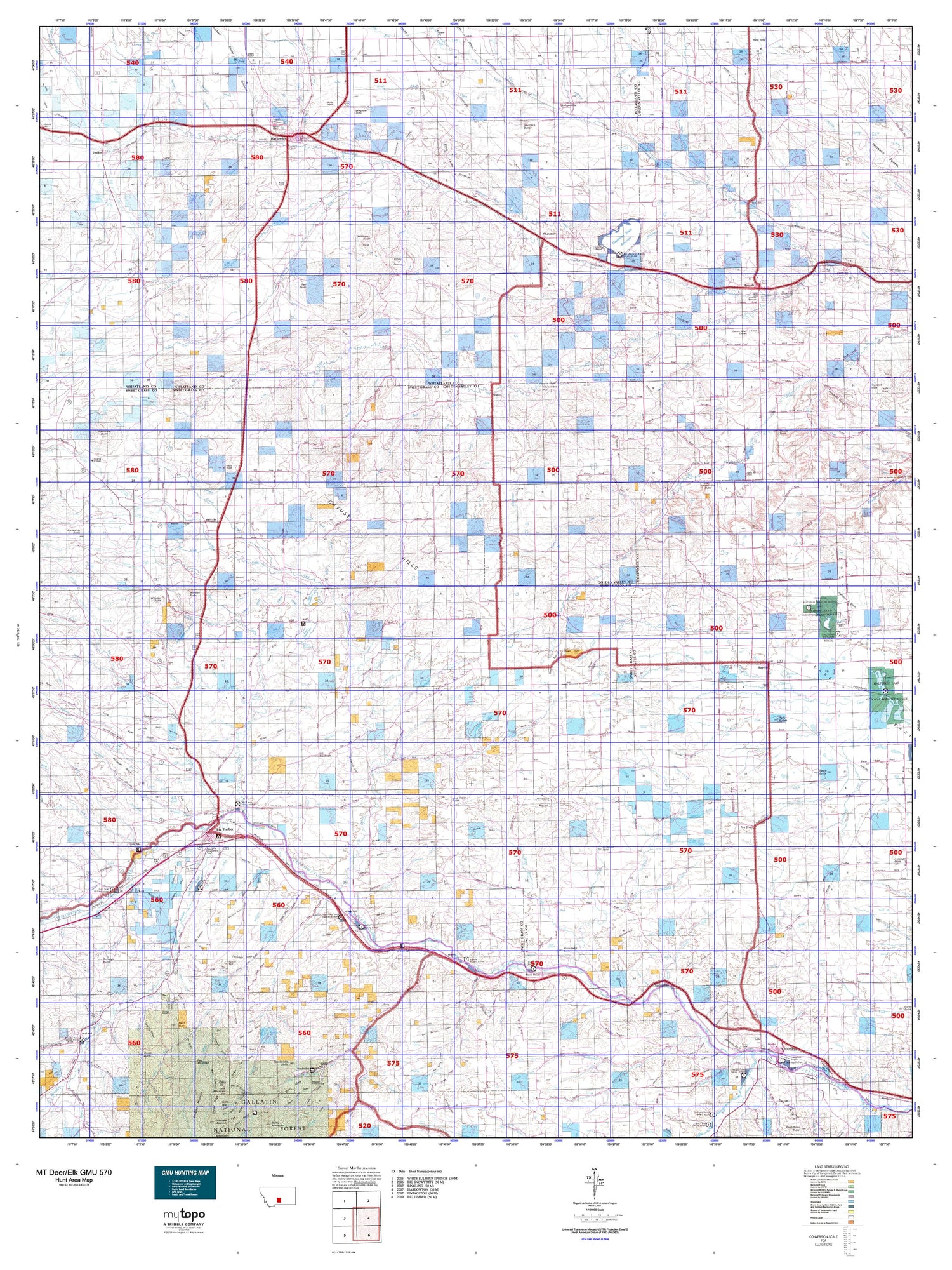 Montana Deer/Elk GMU 570 Map Image