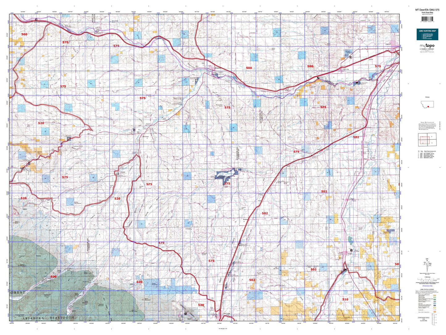 Montana Deer/Elk GMU 575 Map Image