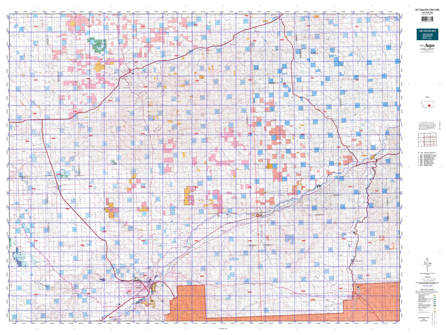 Montana Deer/Elk GMU 590 Map Image