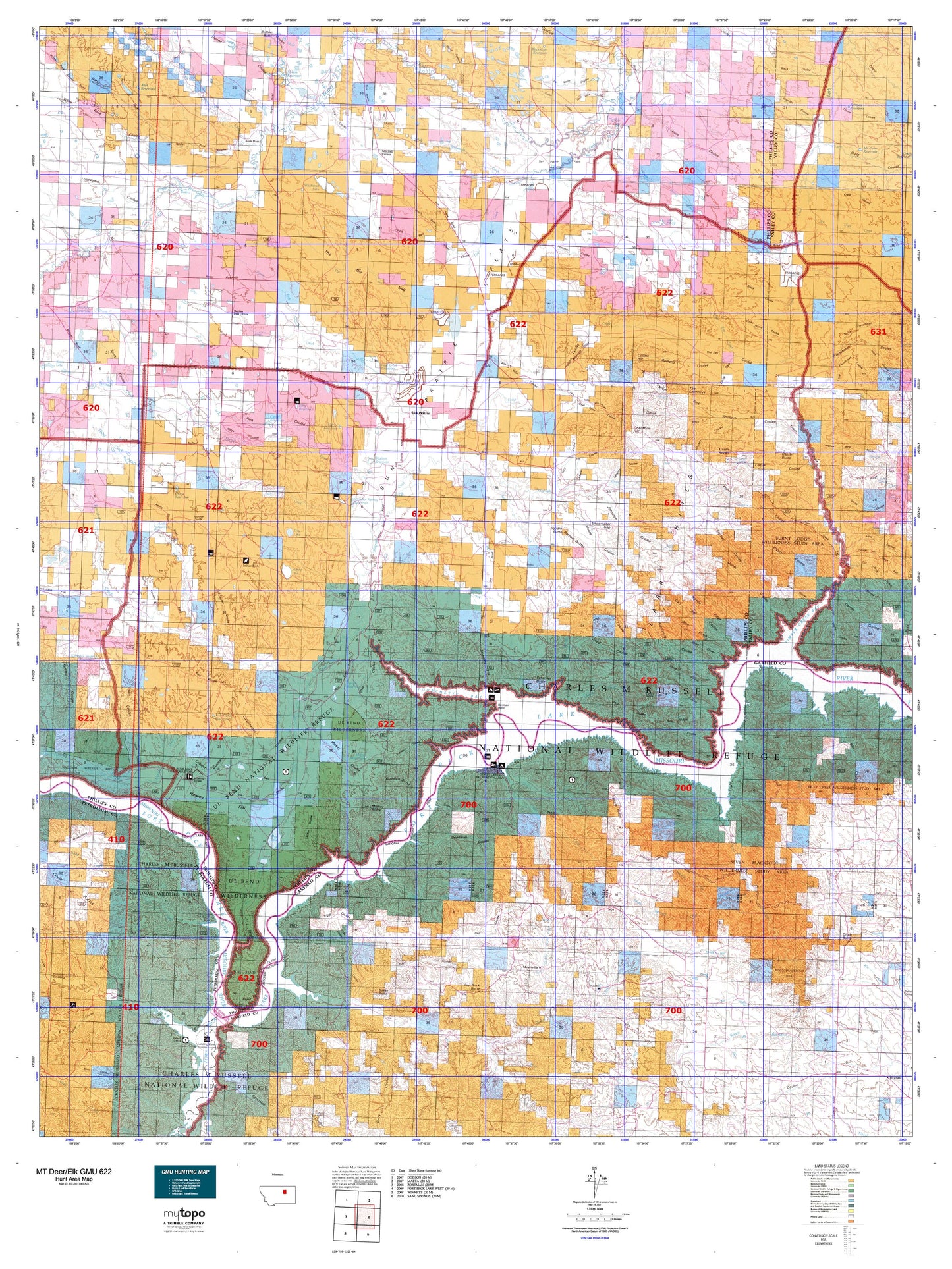 Montana Deer/Elk GMU 622 Map Image