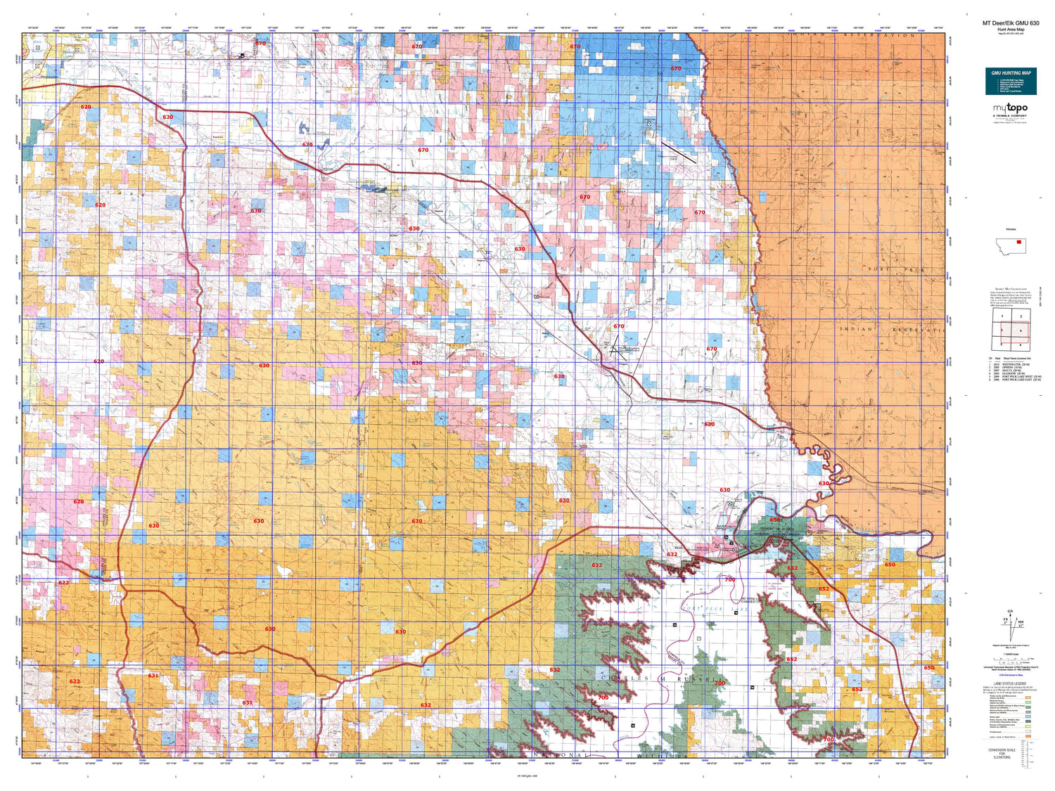 Montana Deer/Elk GMU 630 Map Image