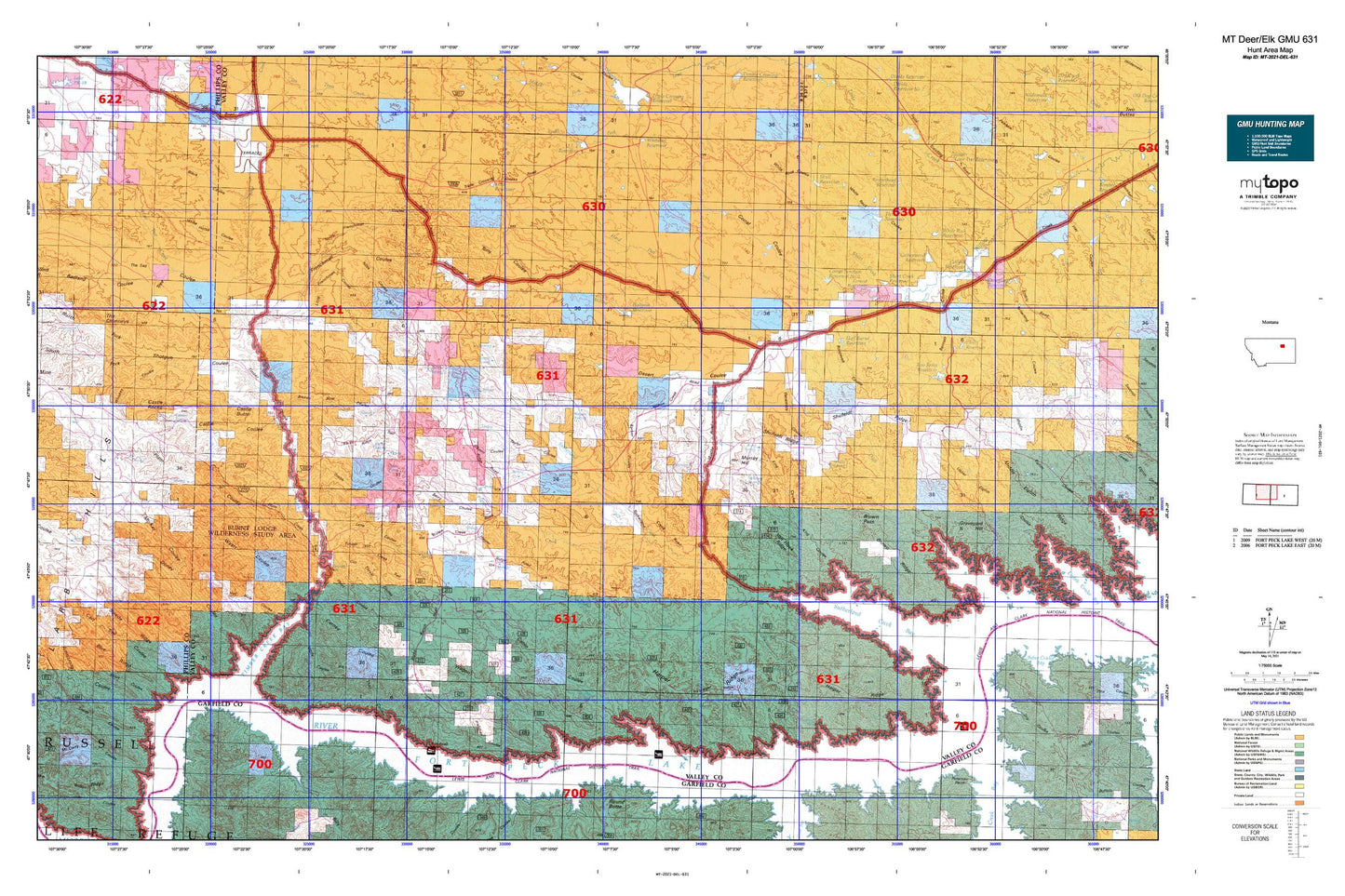 Montana Deer/Elk GMU 631 Map Image