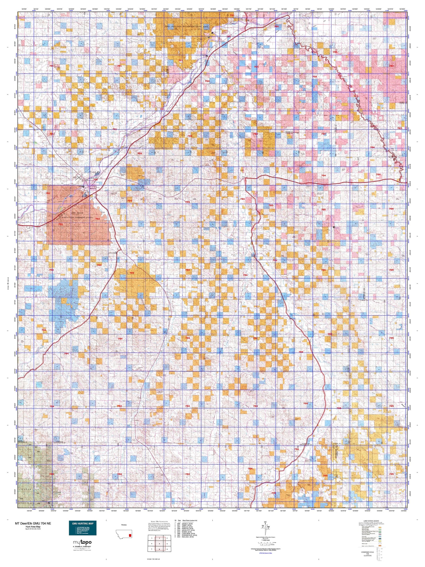 Montana Deer/Elk GMU 704 NE Map Image