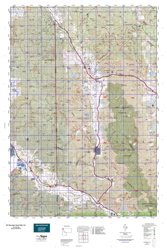 Montana Mountain Goat GMU 101 Map Image