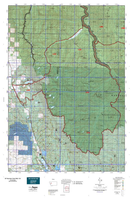 Montana Mountain Goat GMU 133 Map Image