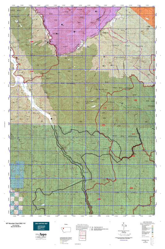 Montana Mountain Goat GMU 141 Map Image