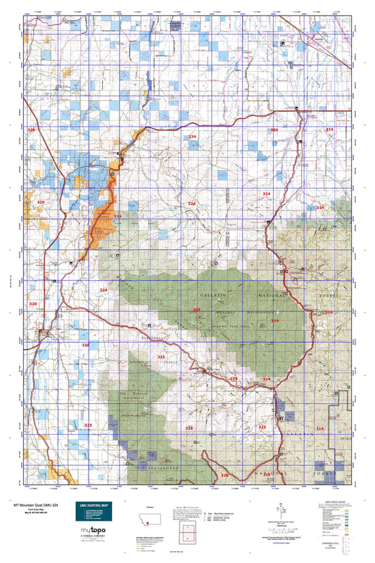 Montana Mountain Goat GMU 324 Map Image