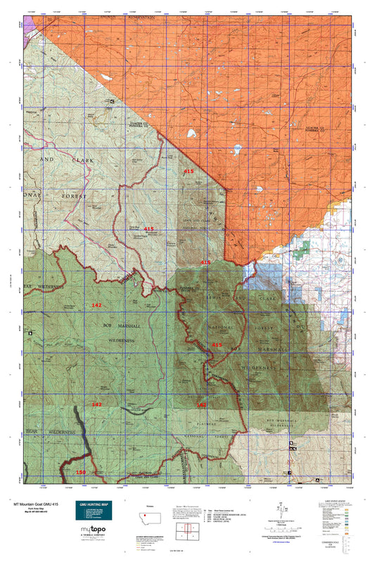 Montana Mountain Goat GMU 415 Map Image
