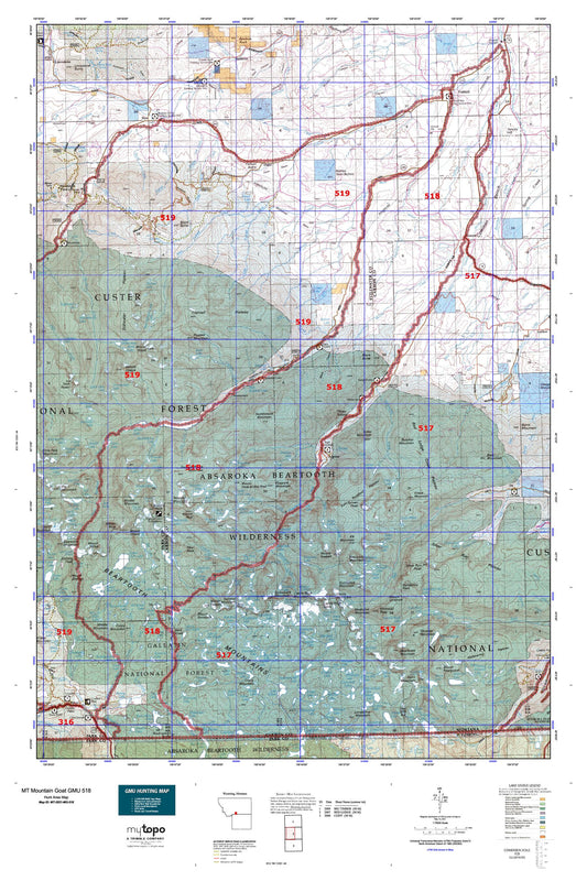 Montana Mountain Goat GMU 518 Map Image