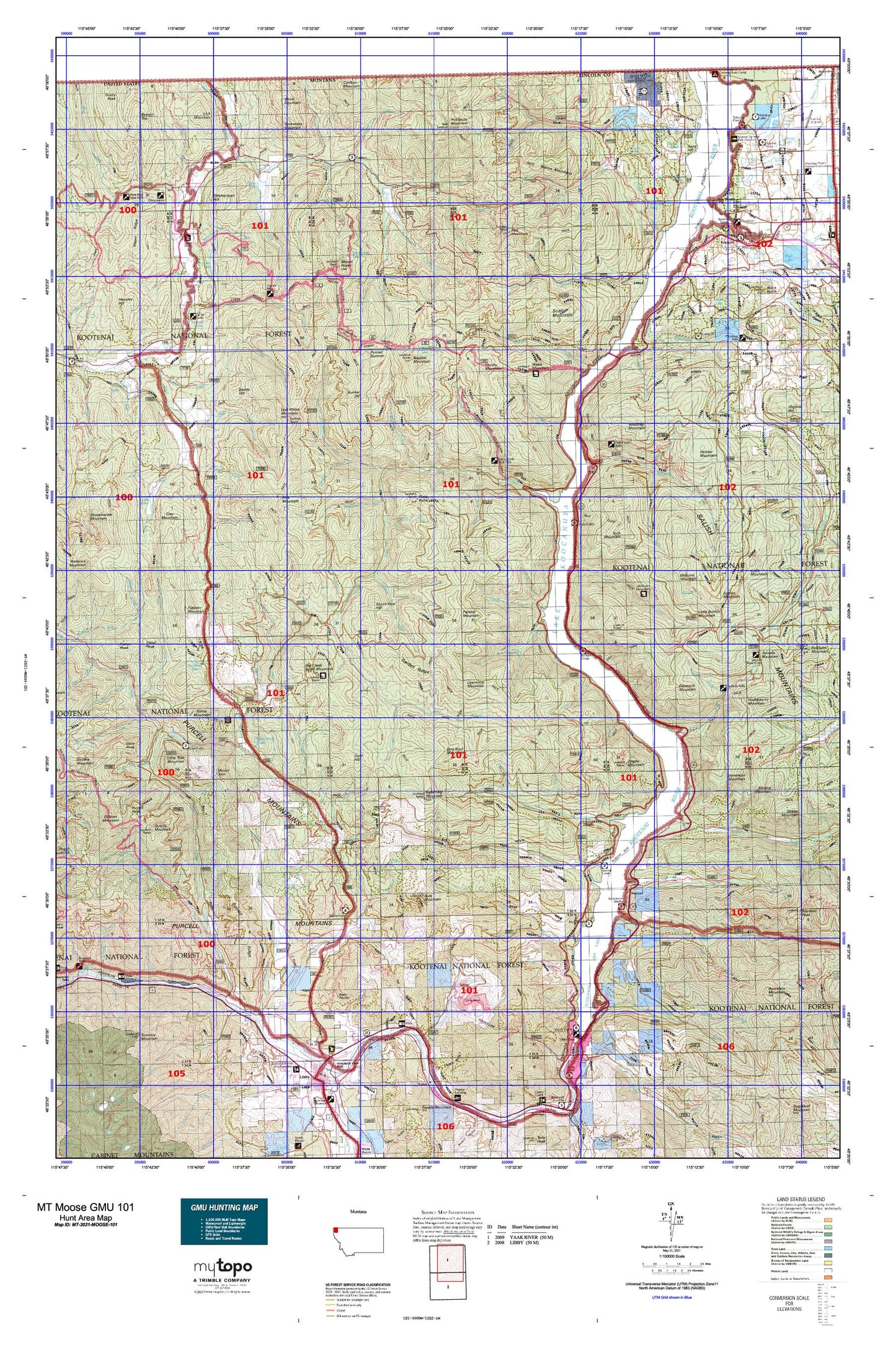 Montana Moose GMU 101 Map Image