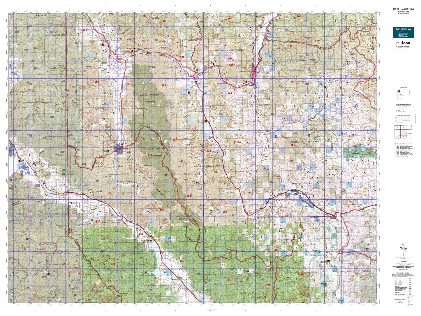 Montana Moose GMU 105 Map Image
