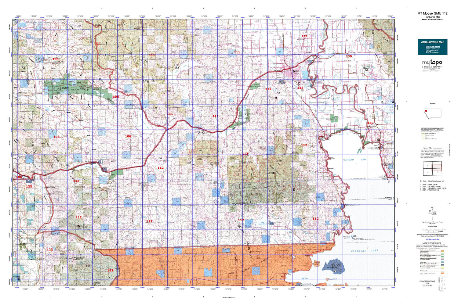Montana Moose GMU 112 Map Image