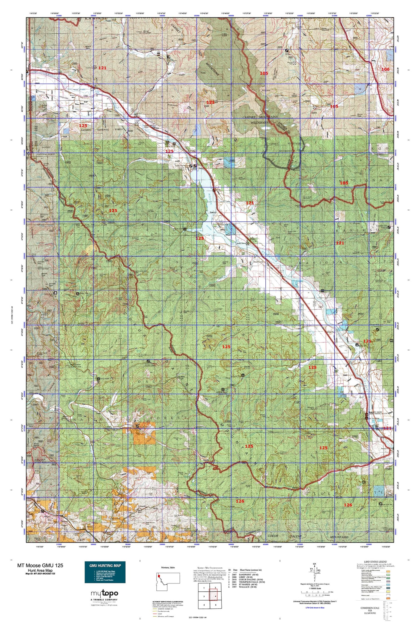 Montana Moose GMU 125 Map Image